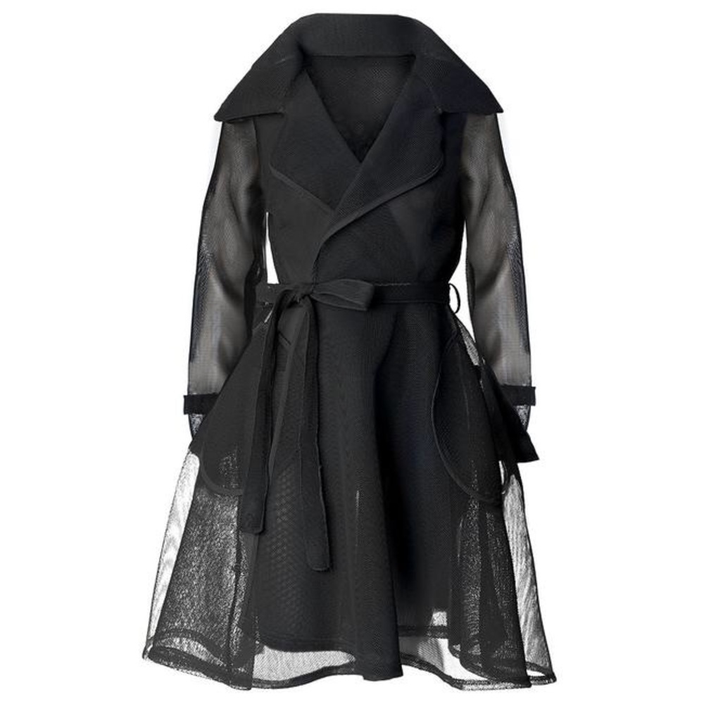 MESH TRENCH COAT NWT 1X  PLUS SIZE JACKET SHEER